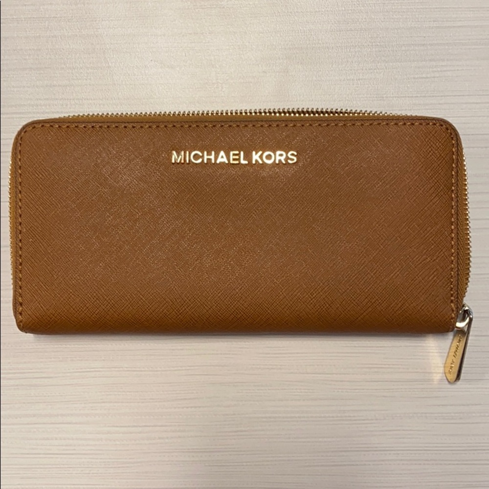 Michael Kors Saffiano Leather Zip Around Wallet